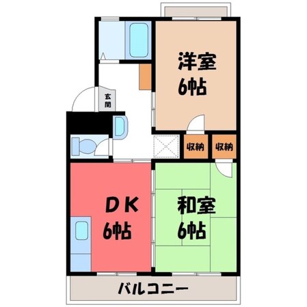 宇都宮駅 徒歩24分 3階の物件間取画像